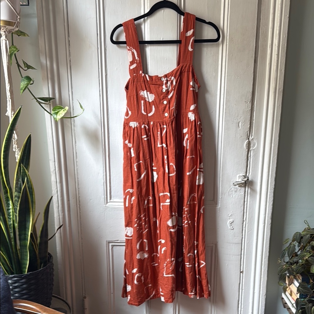 Rust Orange Madewell Caroline Z Hurley Sleeveless Dress